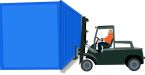 illustratie heftruck container